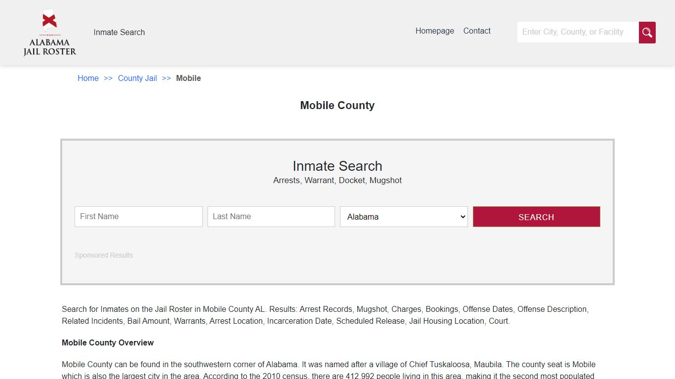 Mobile County | Alabama Jail Inmate Search